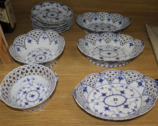 A group of Copenhagen blue and white porcelain